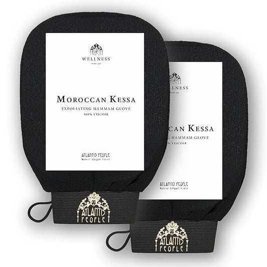 Moroccan Exfoliating Glove - Body Scrubber & Wash Mitt for Smoother Skin, Exfoliates Dead Skin Cells, Helps Even Skin Tone, Ideal for Self-Tan Removal & Keratosis Pilaris