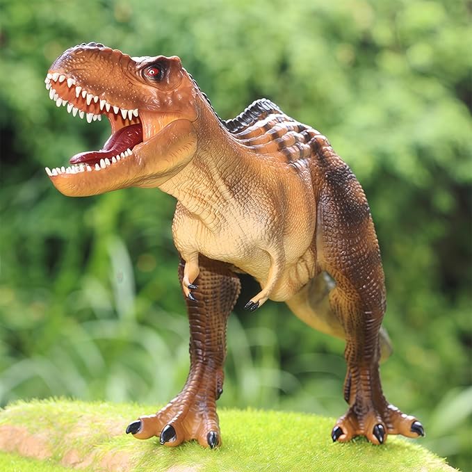 Gemini&Genius Tyrannosaurus Rex with Movable Jaw Dinosaur Roaring T-rex Toy, Hard Plastic Dinosaur Animal Toy for Kids 3-12 Years Old