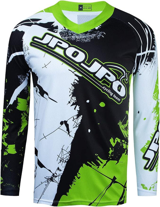 Boy Girl Cycling Jersey Kids Mountain Bike Motocross Long Sleeve Shirt Biking Tops 4-14 Years