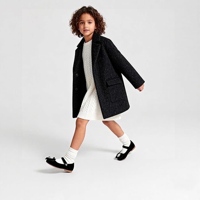 THEE BRON Mary Jane Ballet Flats - Girls' Dress Shoes with Hook & Loop Closure