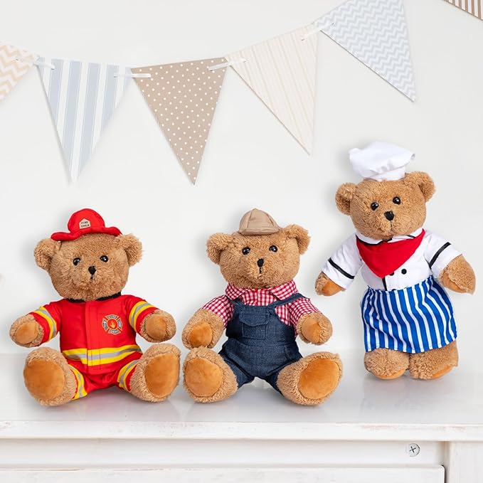 HollyHOME Chef Stuffed Animal Teddy Bear Soft Plush Toy with Chef Uniform Unique Toy Gifts for Kids and Chefs Holiday Birthday Valentine 16 inche
