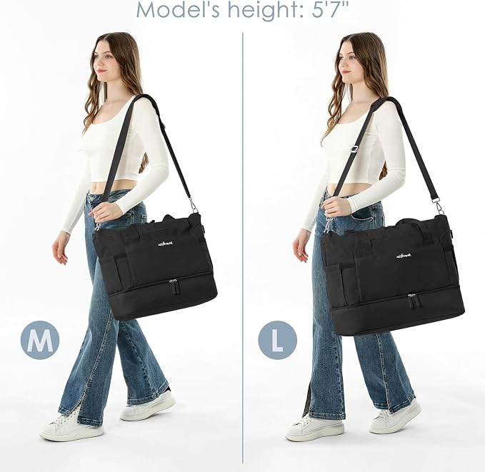 Gym Bag for Women, Personal Item Travel Bag with Shoes Compartment, Weekender Overnight Duffel Bag with Wet Pocket, Carry On Bag for Women, Travel, Gym, Weekend