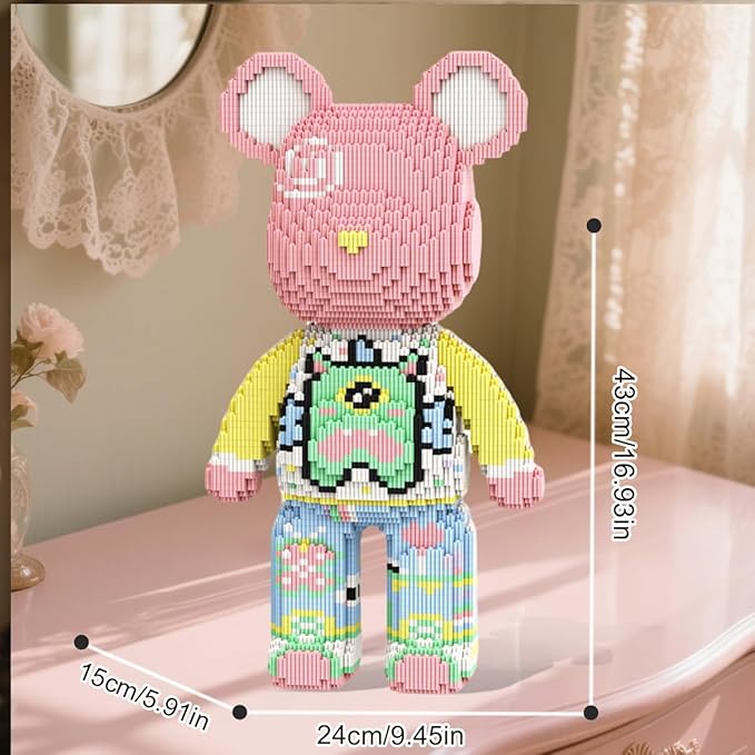 HOOLEDAY Bear Micro Building Blocks Bear Bricks Set (5700 PCS), Colorful Design Creative Home & Office Decor, Gift for Adults