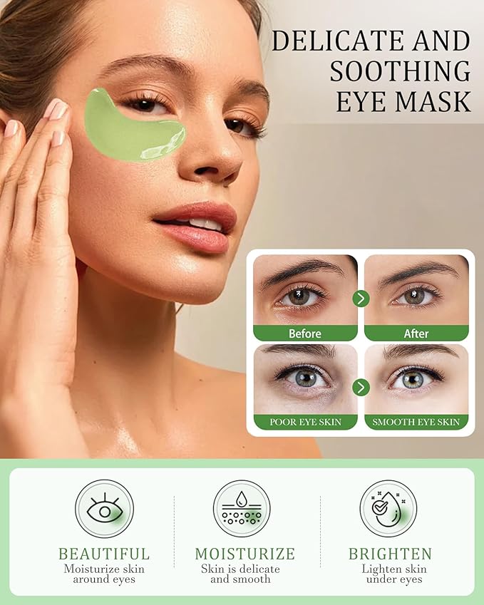 32 Pairs Lip Mask&Eye Mask Set, Supplied Skin Care Lip&Eye Pads,Moisturizing Lip Masks for Dry Lips Daily Spa,Crystal Hydrating Under Eyes Patches for Puffy Eyes Women Stocking Stuffers Bulk Gift