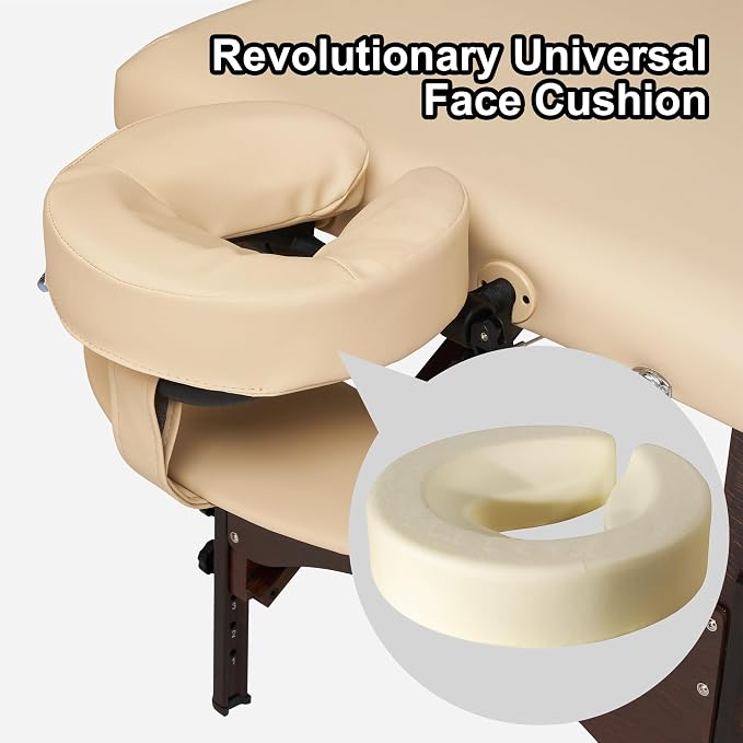 Master Massage 28" Argo Portable Massage Table with Extra Music Master Crescent Round High Fidelity Sound Face Cradle Cushionin