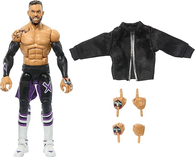 Mattel WWE Elite Action Figure & Accessories, 6-inch Collectible Finn Balor with 25 Articulation Points, Life-Like Look & Swappable Hands