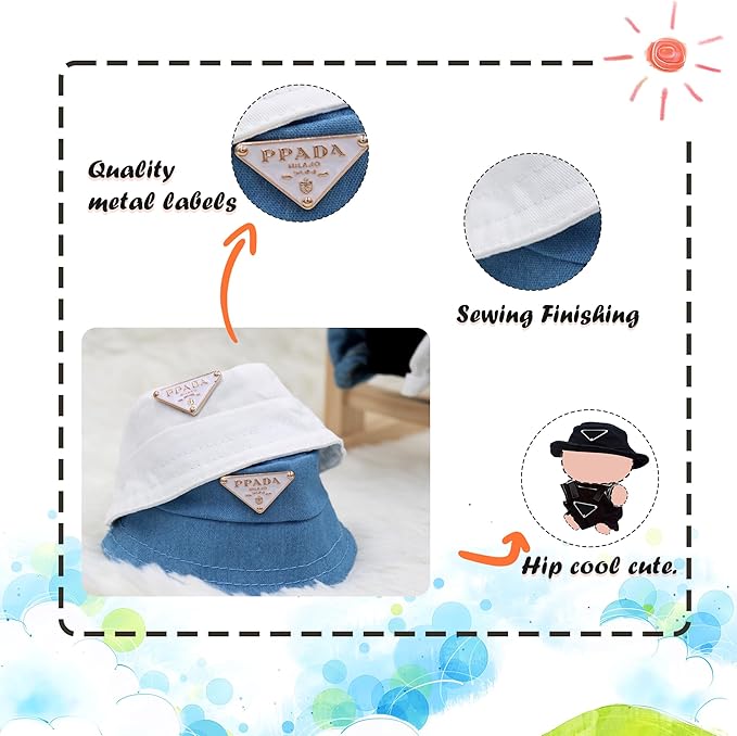 Clothes Set for Doll, 17cm Hat & Overalls Set Dolls Clothes Accessories Suit, Stylish Clothes for Dress up Unique Style (NO Doll)(Black+White, 2-Pack)