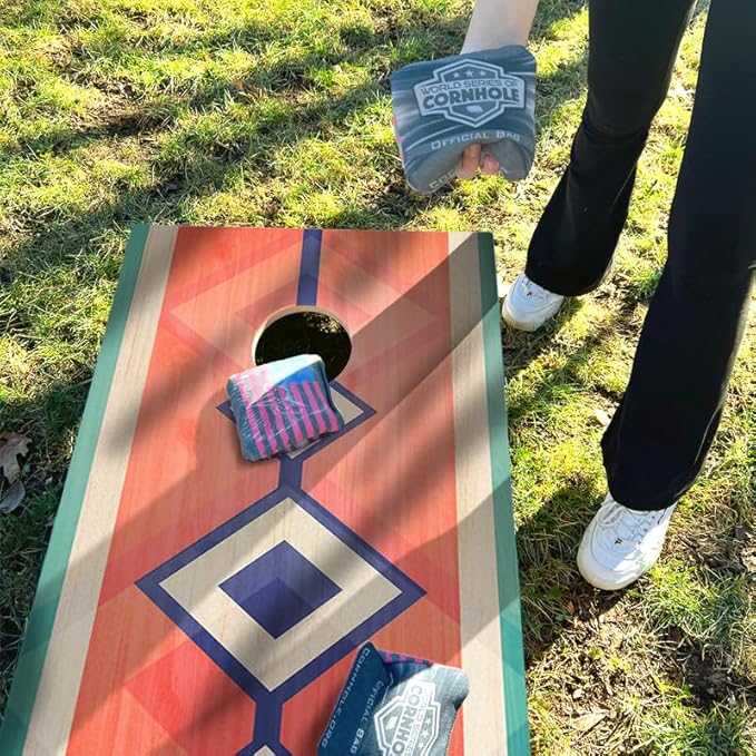World Series of Cornhole Regulation Size Cornhole Boards - Lightweight & Durable All-Wood Construction | Backyard Bean Bag Toss Set | Outdoor Game for Tailgates & BBQs