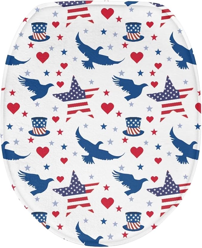 Star Toilet Seat Cover, Comfortable and Dustproof Toilet Lid Cover, Machine Washable and Reusable Toilet Lid Cover