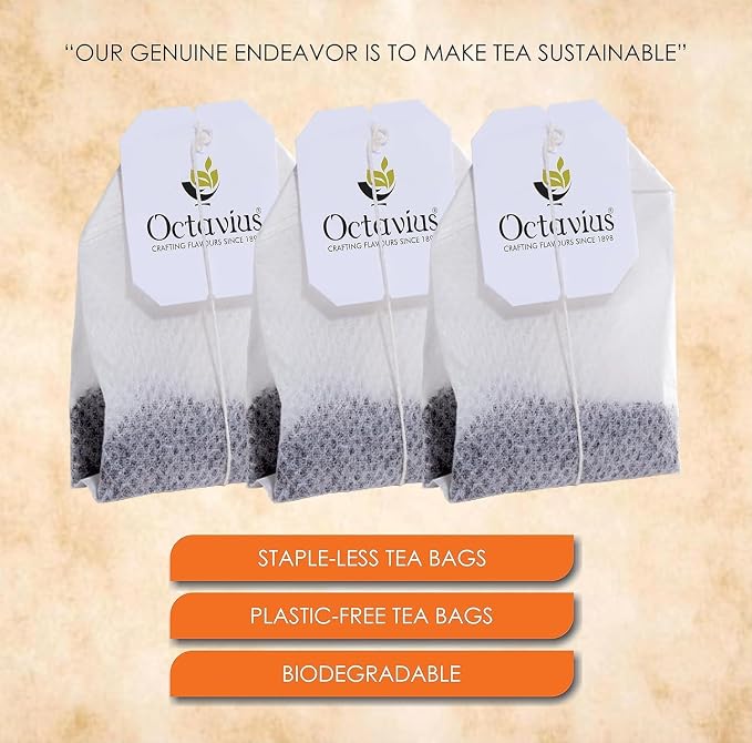 Octavius Indian Masala Black Tea Bags | Strong Indian CTC Tea | Bold & Malty Flavor | Premium Masala Chai for Morning Energy | English Breakfast Style | 30 Tea Bags Pack