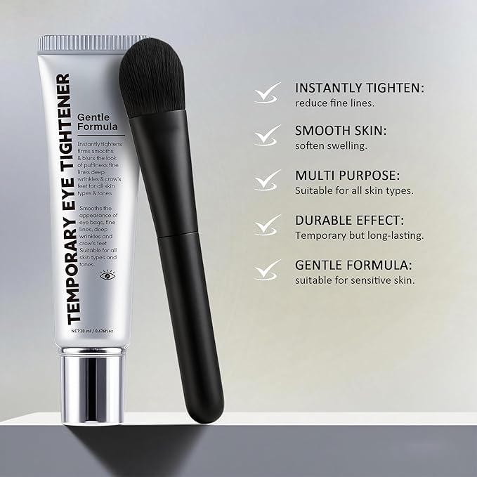 Instant temporary eye tightener cream,temporary eye tightener,improve dark circles,mild formula suitable for all skin types,0.68FL OZ,1PCS.