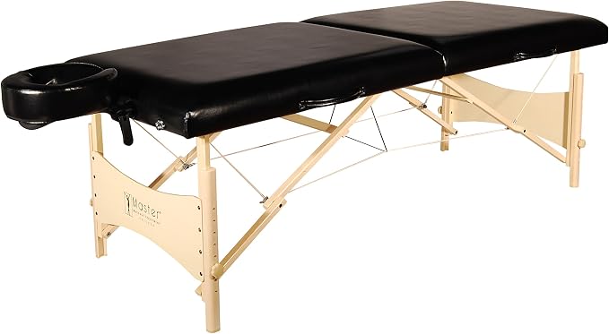 Master Massage Balboa Luster Upholstery Portable Massage Table Package, Black, 30 Inch