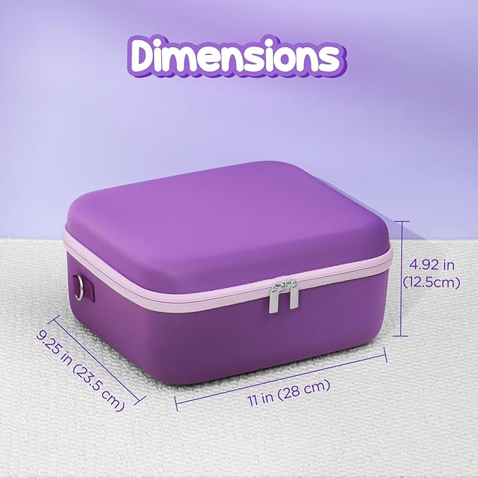 ProCase Hard Carrying Case for Little Tikes Story Dream Machine Starter Set, Kids Large Toy Bag Travel Portable Storage Box for Boy Girl Littles Character Books, Container with Shoulder Strap -Purple