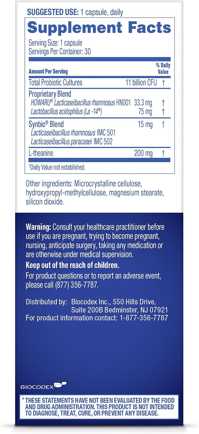 Florastor Probiotics for Women, Digest and De-Stress, 30 Capsules | Digestive Health and Vaginal Probiotic with L-Theanine for Mind and Body Wellness
