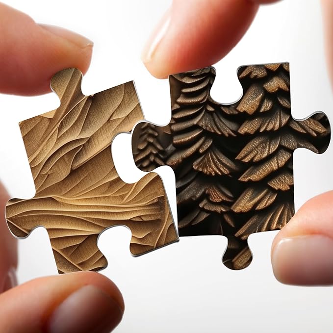 3D Mountain Forest Puzzles for Adults 1000 Pieces, Challenging Nature Plant Tree Scenic Puzzle, Art Landscape Moon River Star Scenery Jigsaw Puzzles