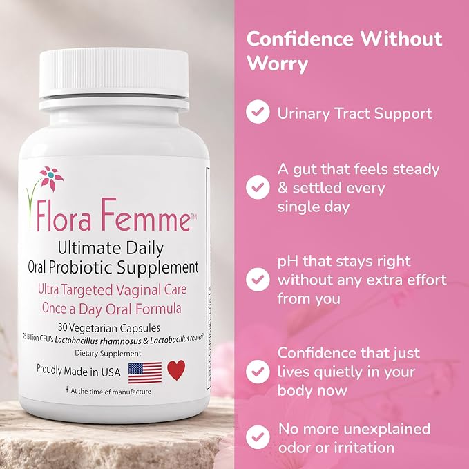 Vaginal Probiotic Oral Capsules for Women | 25 Billion CFU's Lactobacillus Reuteri & Rhamnosus | Helps pH Balance & Vaginal Microbiome Health | Non-GMO, Vegan, USA