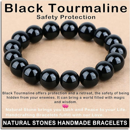 AD Beads Handmade Gemstone Stretch Elastic Bracelet Crystal Healing Reiki Nature's Beauty and Spiritual Essence Unisex