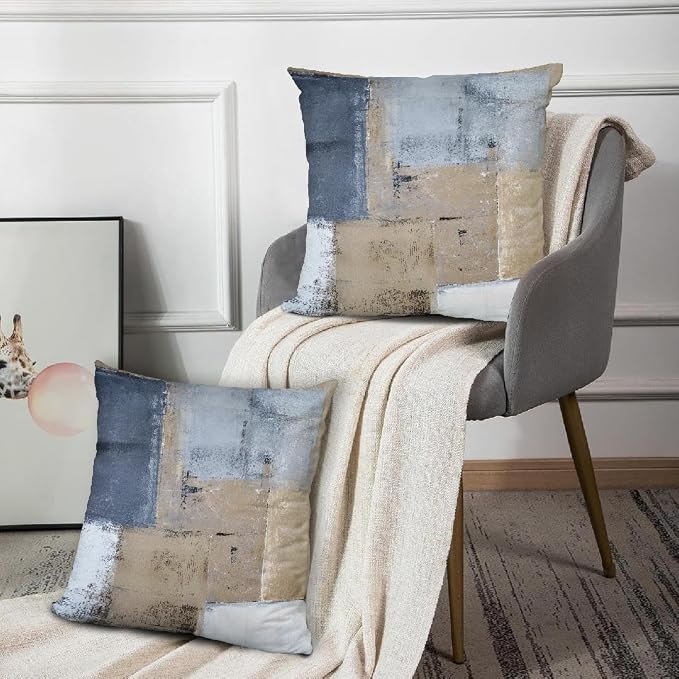 Throw Pillow Covers for Couch, 26x26 Inch, 2 Pack, Brown Grey | Decorative Throw Pillow Covers Cushion Covers for Couch Bedroom Sofa Living Room