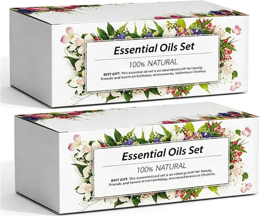 Aromatherapy Essential Oils Kit, 6pcs Pure Scented Oils for Diffuser, Soap, Massage & Home Use - Lavender, Mint, Lemon, Orange, Sandalwood, White Tea