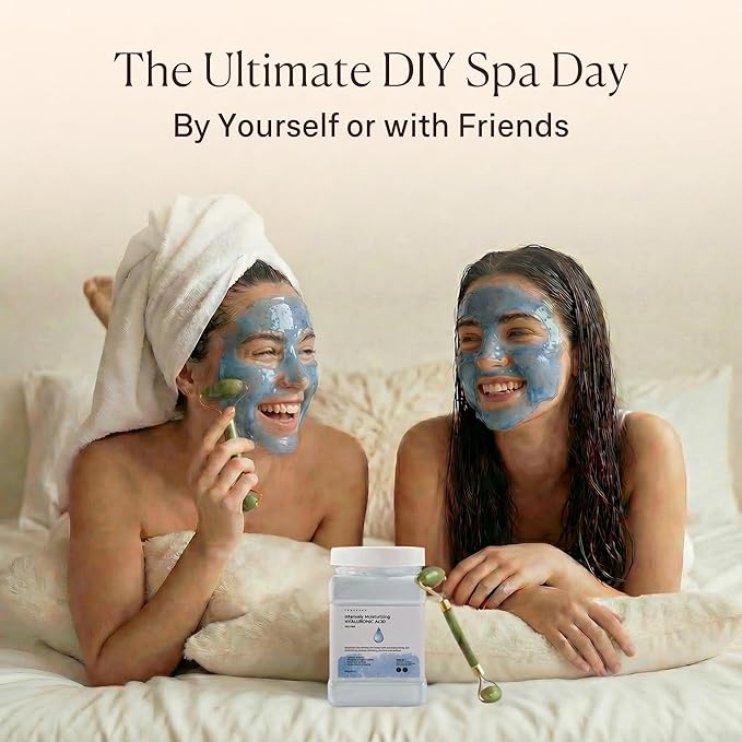 Jelly Face Mask for Facials - Hyaluronic Acid Hydrating, Brightening & Nourishing Jelly Mask with Free Jade Roller & Spatula | Professional Hydrojelly Masks | Vajacial Jelly Mask Powder | 23 Oz Jar