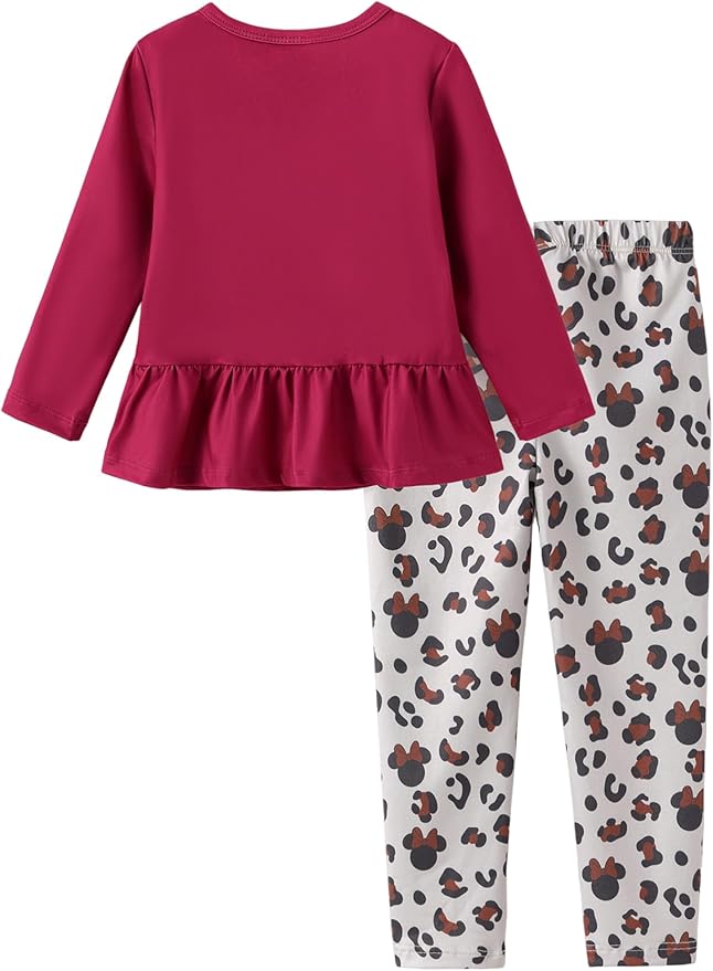 Disney Minnie Mouse Frozen Princess Marvel Toddler Girls Clothes Long Sleeve Sweatshirt + Leggings 2pcs Outfits Set 2-6Y
