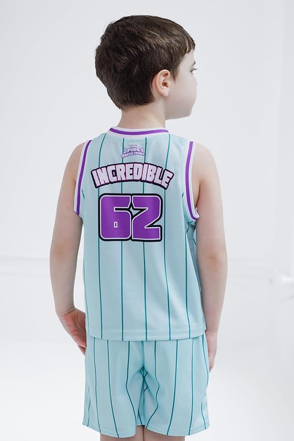 Marvel Spider-Man Miles Morales Hulk Mesh Jersey Tank Top Shirt and Basketball Shorts Toddler to Big Kid Sizes (2T - 18-20)