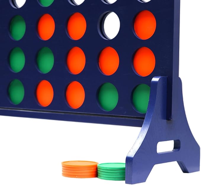 Tailgating Pros Premium Navy Giant Four in a Row with Carrying Case - Jumbo Oversized Outdoor Yard Game - Connect Multiple Pucks in a Row to Win - Many Puck Colors Available!