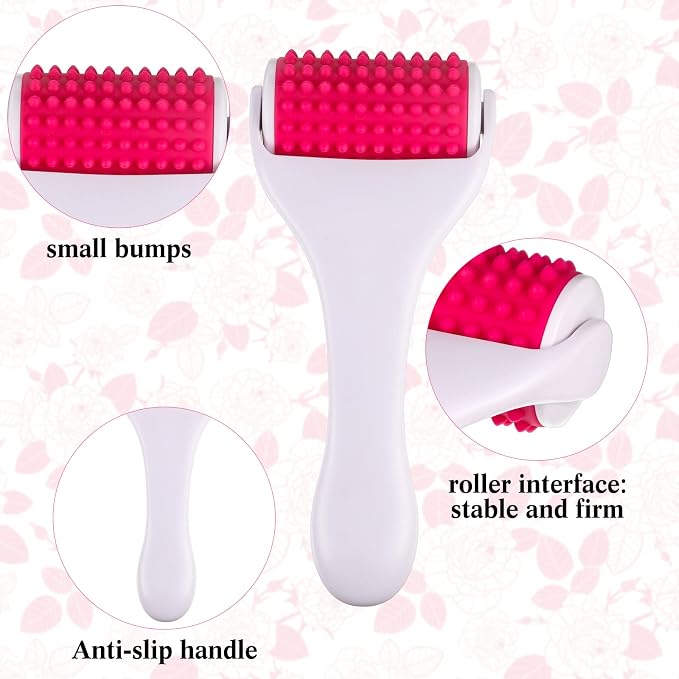 Tondiamo 2 Pcs Muscle Roller Gift Fascia Stick Cellulite Face Muscle Body Massage Roller Massage Tool for Relief Neck Arm Back Leg Body Deep Release(White,Silicone)