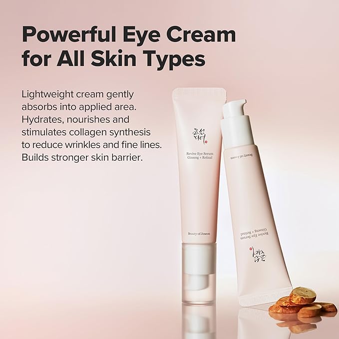 Beauty of Joseon Revive Eye Serum with Retinal Niacinamide (30ml, 1.01 fl.oz.) with Revive Ginseng Eye Patch (60 Sheets / 30 Pairs), Korean Skincare