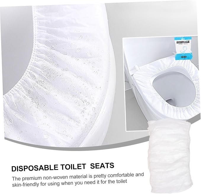 30pcs Disposable Toilet Seat Cover Non-Woven Potty Seat Protectors Travel-Friendly Cushions for Adults for Hospital Hotel Camping and Outings
