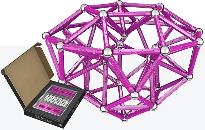 Geomag Masterbox Magnetic Toys for Kids Ages 8+, 248pc Purple Educational STEM Magnets for Kids - Swiss-Made Magnetic Blocks, Tiles and Building Toys from 100% Recycled Plastic