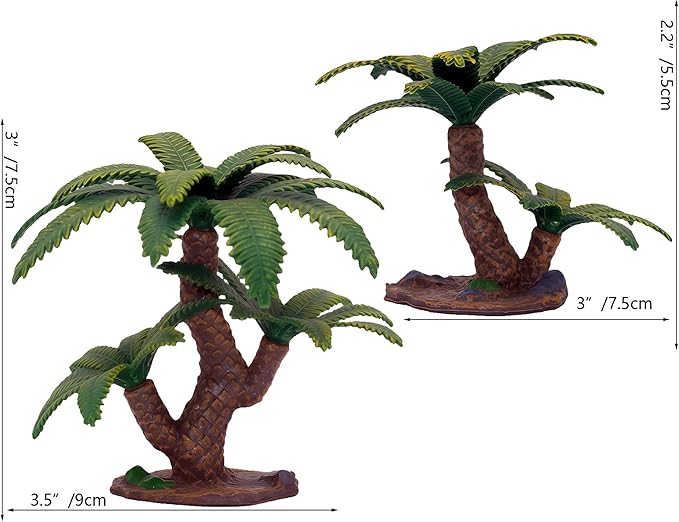 Gemini&Genius Plant Action Figure Toys for Kids Prehistoric Jungle Trees Figure Cycas Toys, Sago Palm Plant Toy-2Pcs DIY Sago Palm Plant Kit, Educational or Decorative Cycas Plant Model