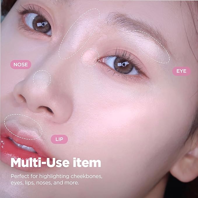 lilybyred Luv Beam Glow Veil | Korean Heart-Shaped Highlighter, Illuminating Shimmer, Radiant Glow, Silky Powder Texture, Buildable & Blendable, Lightweight & Long-Lasting, 0.12 oz. (07 Chiffon Beam)