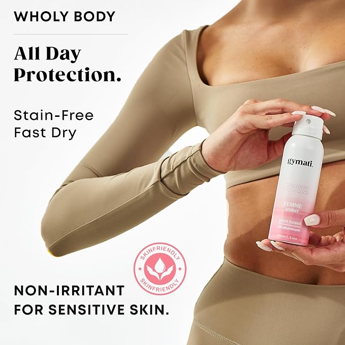Gymati Natural Deodorant Body Spray – Aluminum-Free, Plant-Based Blend with Aloe & Zinc, Long-Lasting Odor Protection, Luxury-Inspired Scent for Women