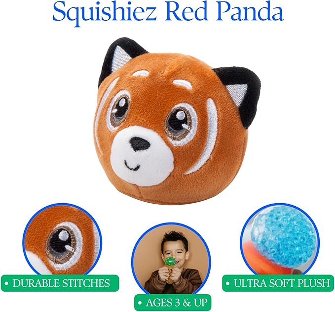The Petting Zoo Red Panda Stuffed Animal Plushie, Gifts for Kids, Squishiez Wildlife Animal Squeeze Toy, Red Panda Plush Toy, 3 inches
