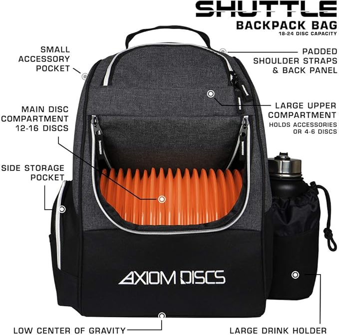 Axiom Discs Shuttle Disc Golf Backpack Bag (Choose Your Style and Color)