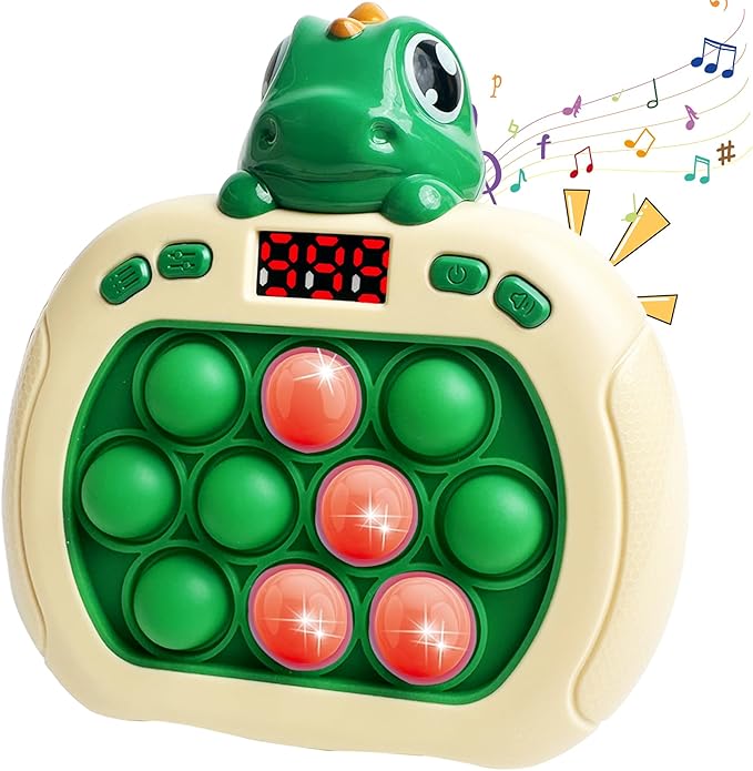 Dinosaur Quick Push Bubble Game,Valentines Day Gifts for Kids Pop Fidget Light up Puzzle Game Sensory Toys,Valentines Dinosaur Toys for Kids Boys Girls Toddlers Party Favor