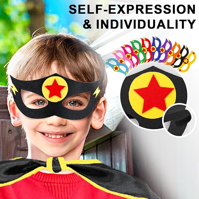 iROLEWIN Superhero-Capes for Kids Bulk 20 Pack Superhero Party Favors Toddler Dress-up Halloween Group Costumes Pretend Play