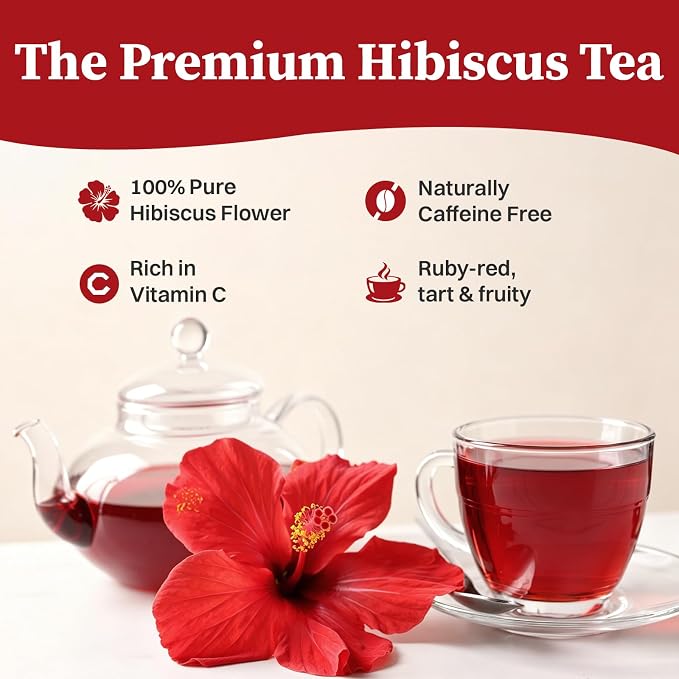 SKMTT Hibiscus Tea Bags, 120 Count – Premium Hibiscus Flower Herbal Tea (2g/Bag), Caffeine-Free, Non-GMO, Refreshing Tart Flavor