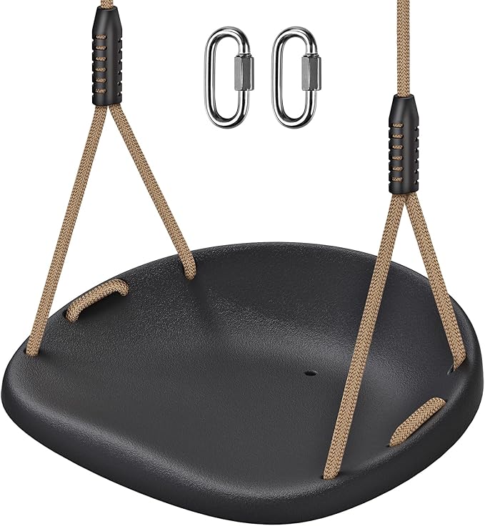 BeneLabel A-Frame Middle Swing Set Brackets, Heavy Duty Steel Swing Set Hardware with Mounting Hardware - Heavy Duty Swing Seat with Adjustable Rope and Carabiners