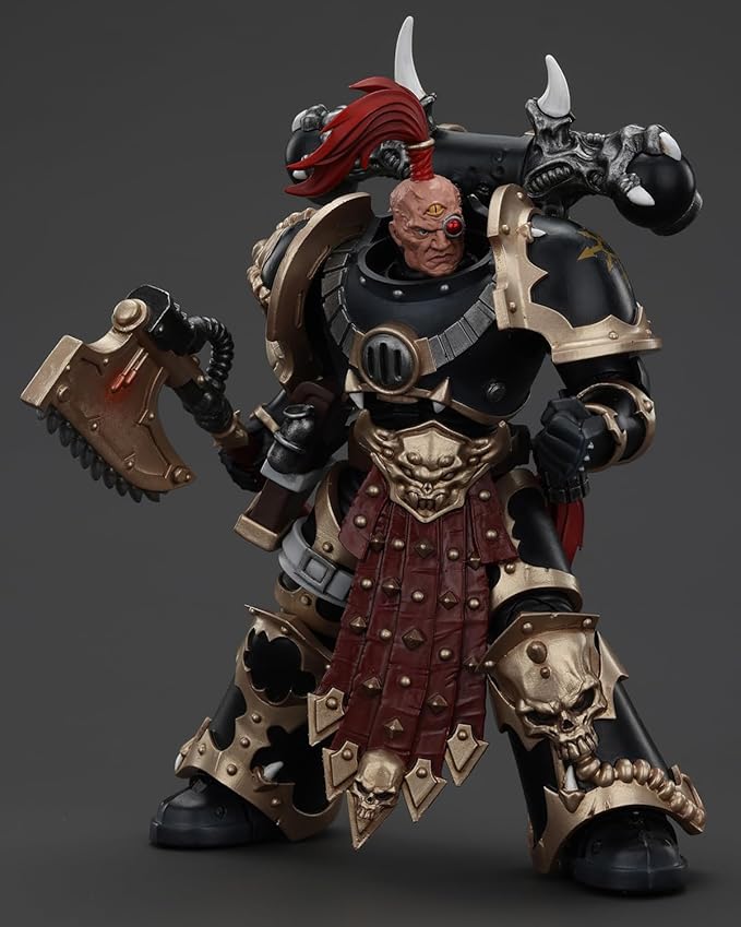 JoyToy Warhammer 40K Genuine License 1:18 Action Figure, Chaos Space Marines Black Legion Chosen with Plasma Pistol and Power Axe, 4.96 inch Collectible Action Figures Sets