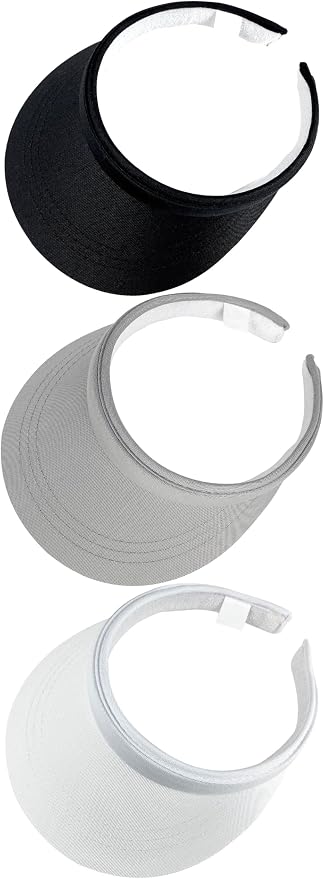 3 Pack Sports Sun Visor Hat Women Men Adjustable Clip On Visors Outdoor Golf Beach Cap