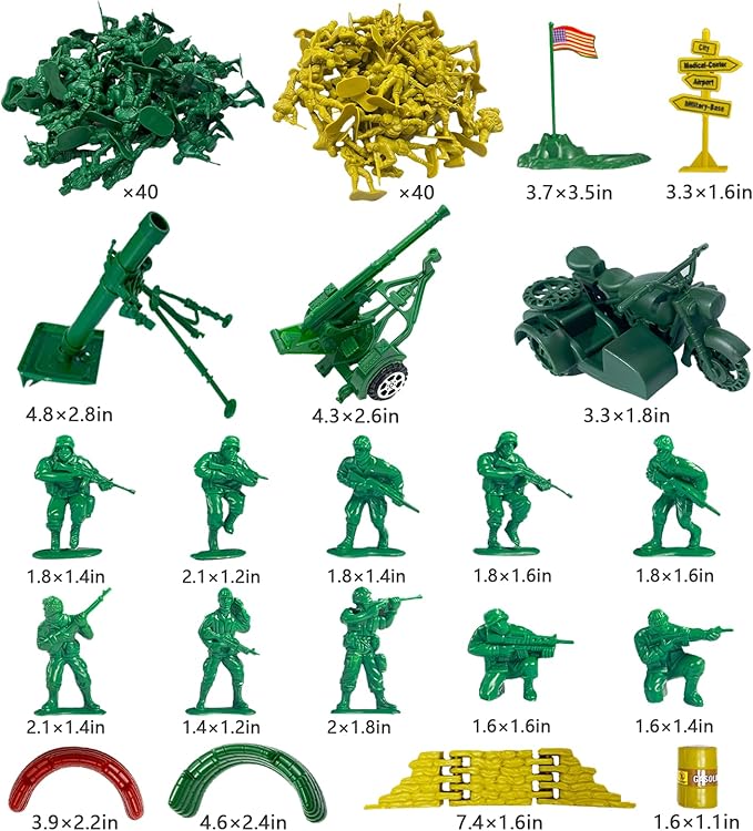 Army Men Toys Large Battle Playset-Set Includes Army Men Action Figures, Military Battle Mat, Tanks, Helicopters, Jeep, Ambulance, Trucks, Cannon, Tents (120 PCS)