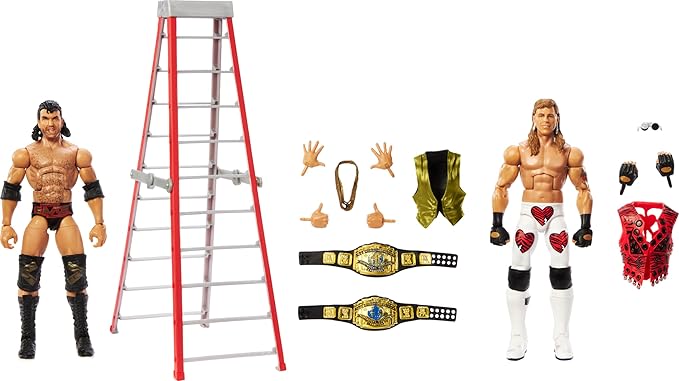 Mattel WWE Elite Collection WrestleMania X Ladder Match Action Figures & Accessories, Collectible Set with Shawn Michaels & Razor Ramon (Amazon Exclusive)