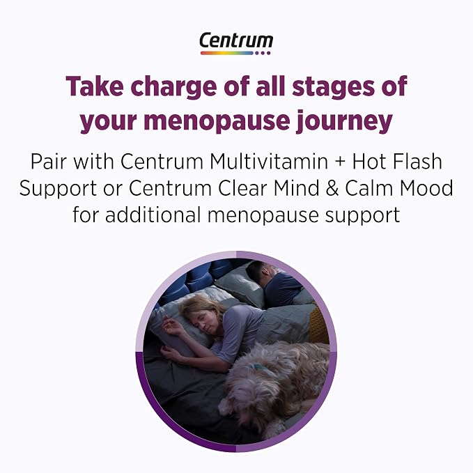 Centrum Restful Sleep Menopause Support Tablets, Supplement with Clinically Studied DailyZz and geniVida, 28 Count