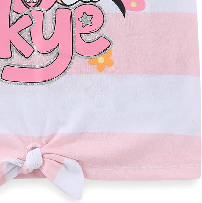Paw Patrol Skye Girls Short Sleeve Shirt and Bike Shorts Set for Toddler and Big Kids