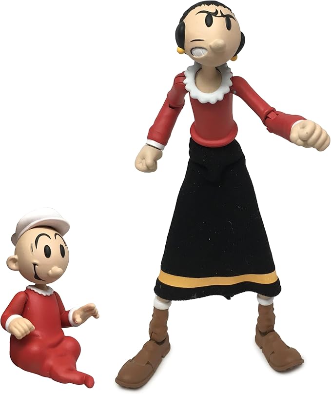 Boss Fight Studio Popeye Classics Set of 4 – Wave 1 Popeye, Olive OYL, Bluto, Castor OYL - Highly Articulated Collectible Figurines with Accessories, Alternate Heads and Hands - 1:12