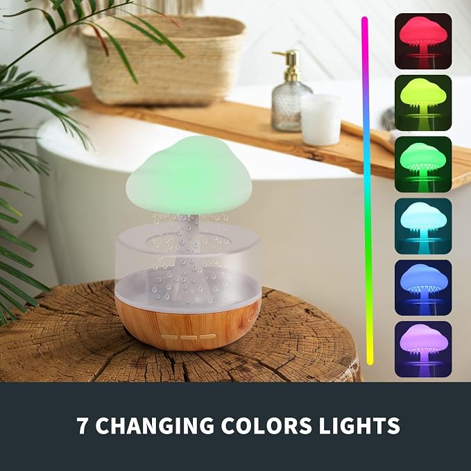Aromatherapy Diffuser for Home and Office, Weljoy Rain Cloud Humidifier, Essential Oil Diffuser,Multiple Room Use, Mushroom Design | Aromatherapy Essential Oil, Micro Humidifier, Desk Fountain, Water Drop Sound