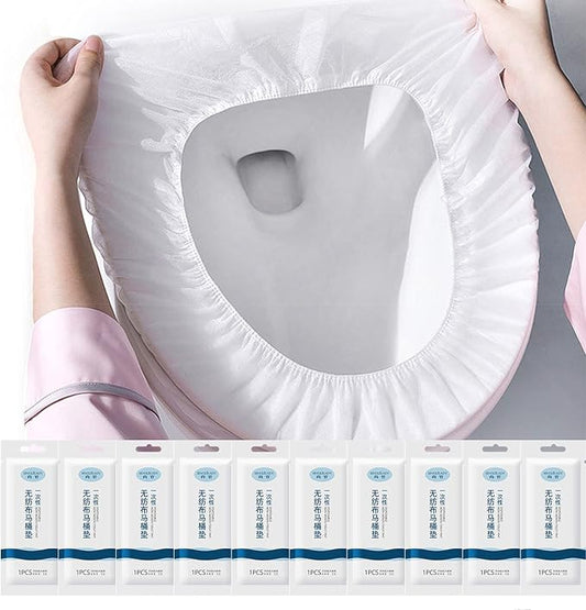 30 Packs Individually Wrapped Disposable Toilet Seat Covers Pad Portable Waterproof Potty Seat Covers for Travel and Public Restrooms