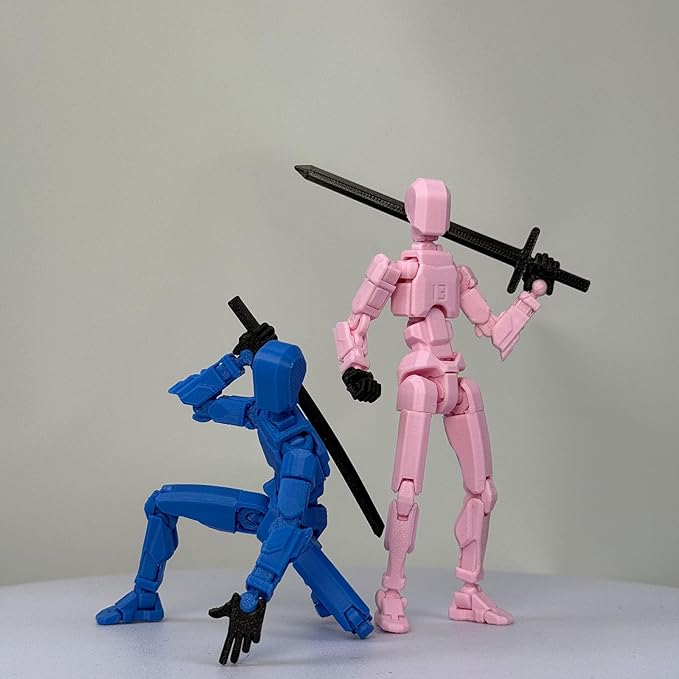 2PCS Assembly Completed T13 Action Figure,Multi-Jointed, Articulated T13 Desktop Decoration,Nova 13 Action Figures Desktop Decorations for Game Lovers Toy (Yellow)